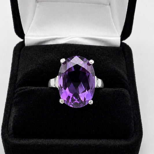11.5ct Oval Cut Amethyst Statement Ring