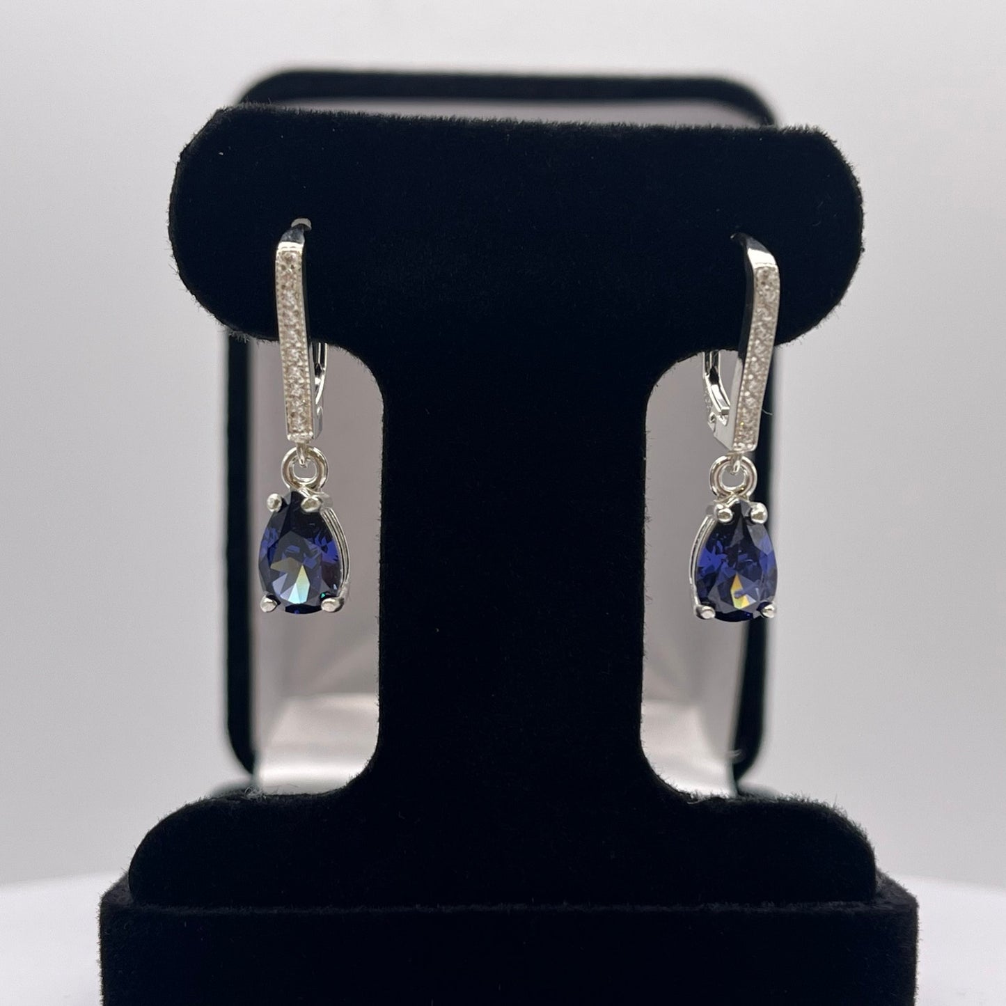 Beautiful Pear Cut Tanzanite Earrings in Sterling Silver