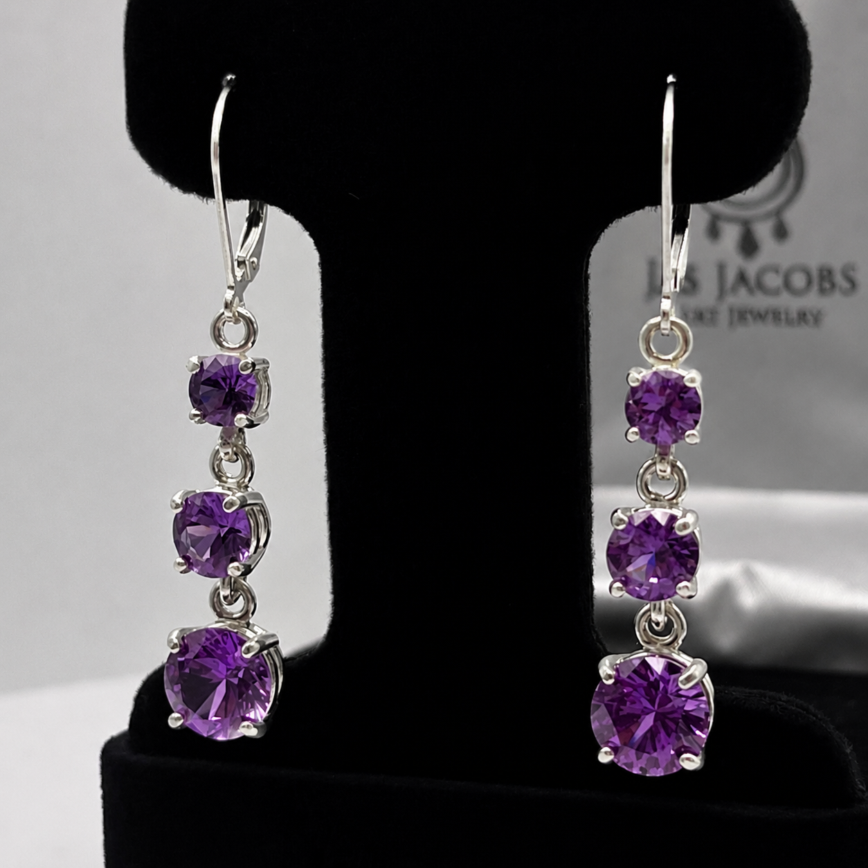 5ctw Color Change Alexandrite Sapphire Earrings | Round Multi Stone Dangle Earrings