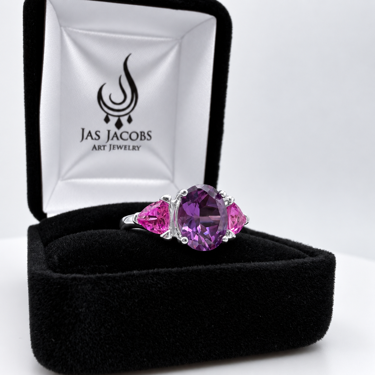 4ctw Purple Color Change Sapphire & Pink Sapphire Ring