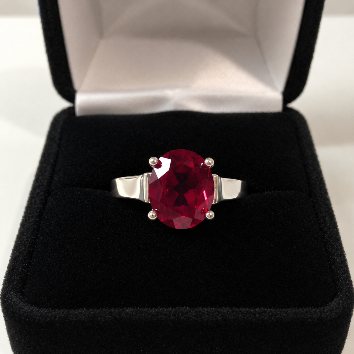 5ct Oval Ruby Wide Band Ring
