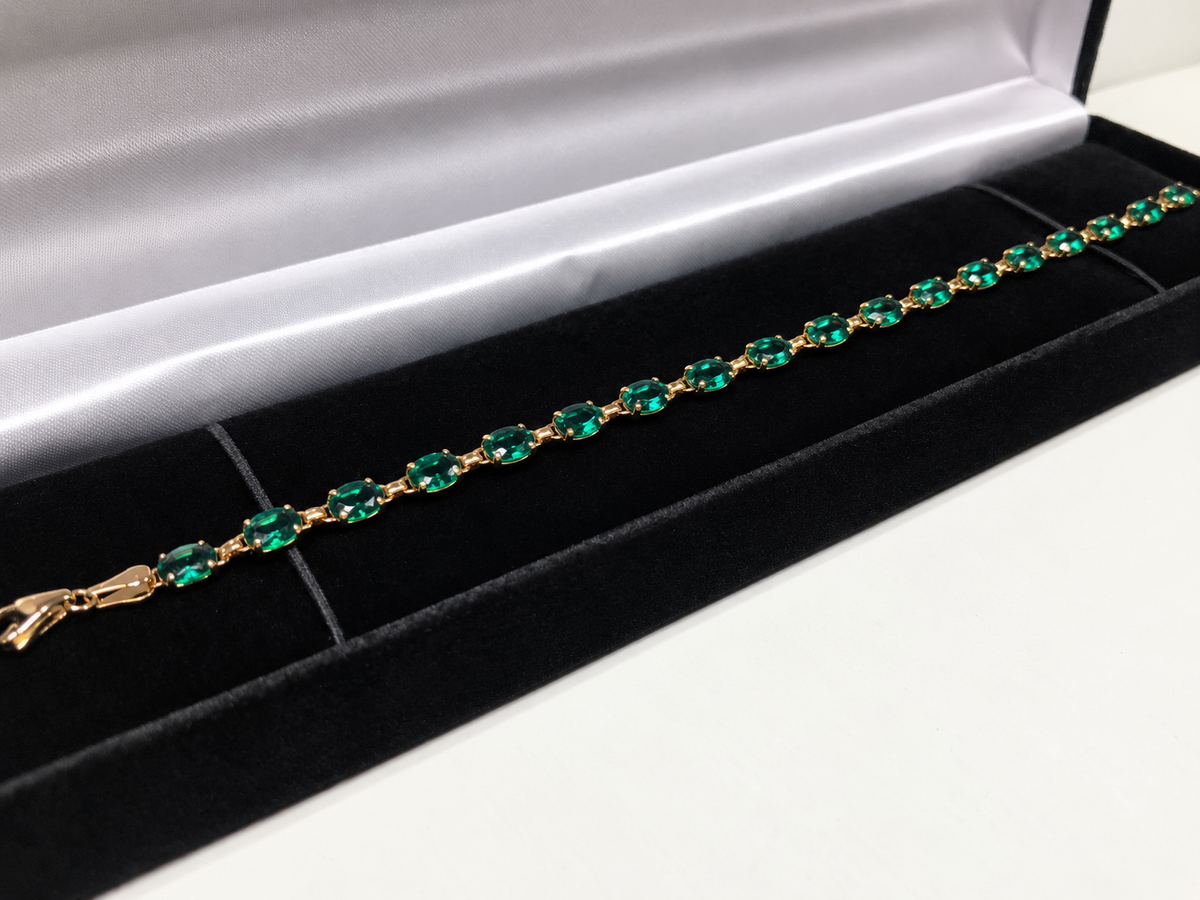 7ctw Oval Cut Emerald Tennis Bracelet