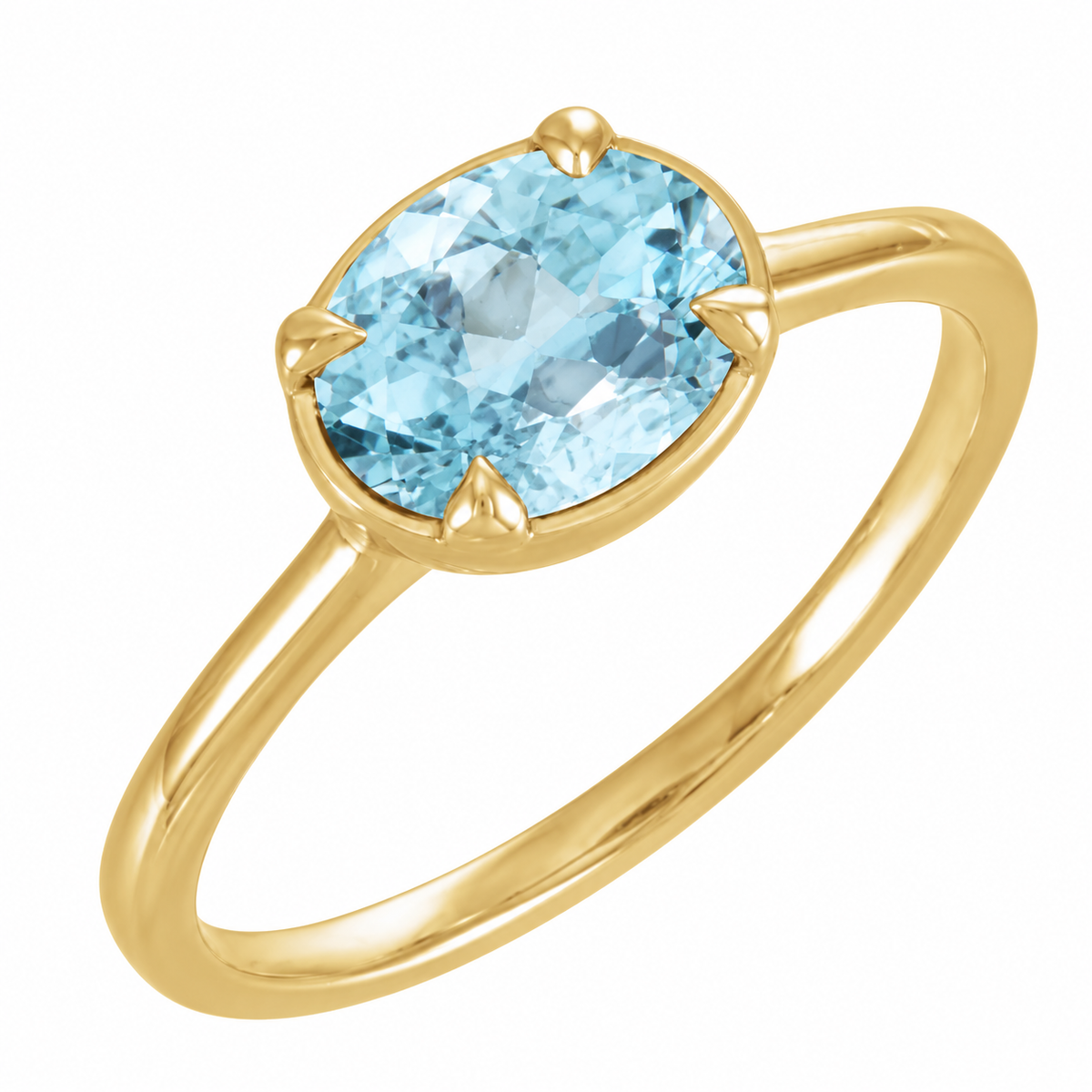 1.12ct Oval Natural Aquamarine Ring