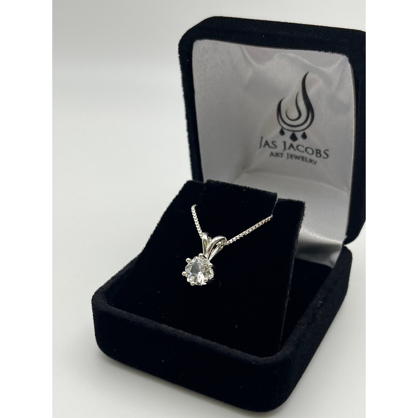 BEAUTIFUL 1ct Hexagon Cut White Sapphire Necklace Sterling Silver Solitaire Pendant Necklace Fine Jewelry Gifts Jewelry Holiday Gift Bridal