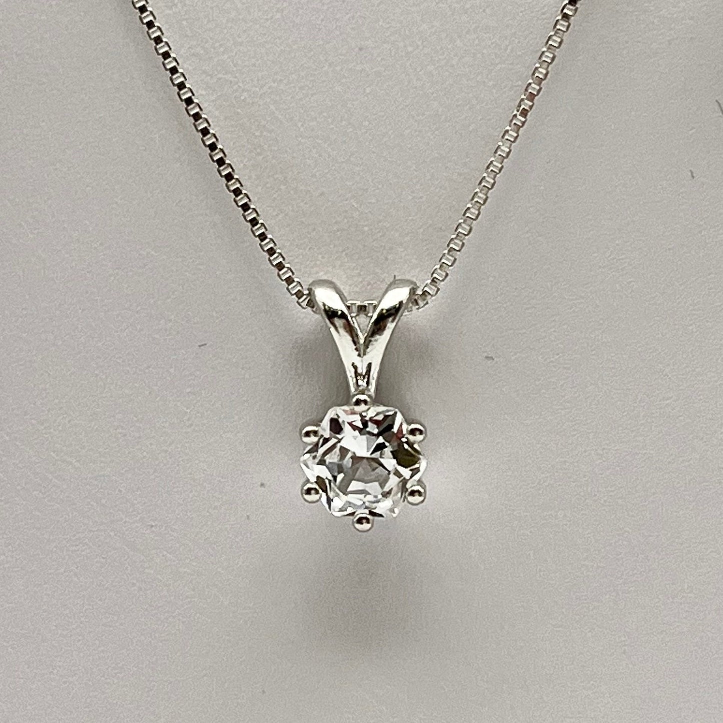 BEAUTIFUL 1ct Hexagon Cut White Sapphire Necklace Sterling Silver Solitaire Pendant Necklace Fine Jewelry Gifts Jewelry Holiday Gift Bridal