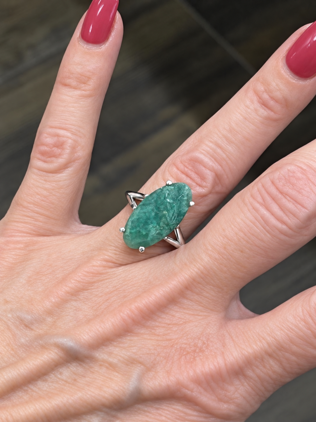 6ct Marquise Emerald Statement Ring
