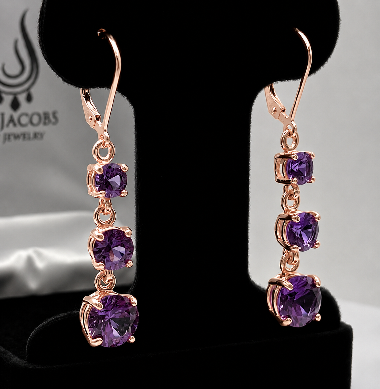 5ctw Color Change Alexandrite Sapphire Earrings | Round Multi Stone Dangle Earrings