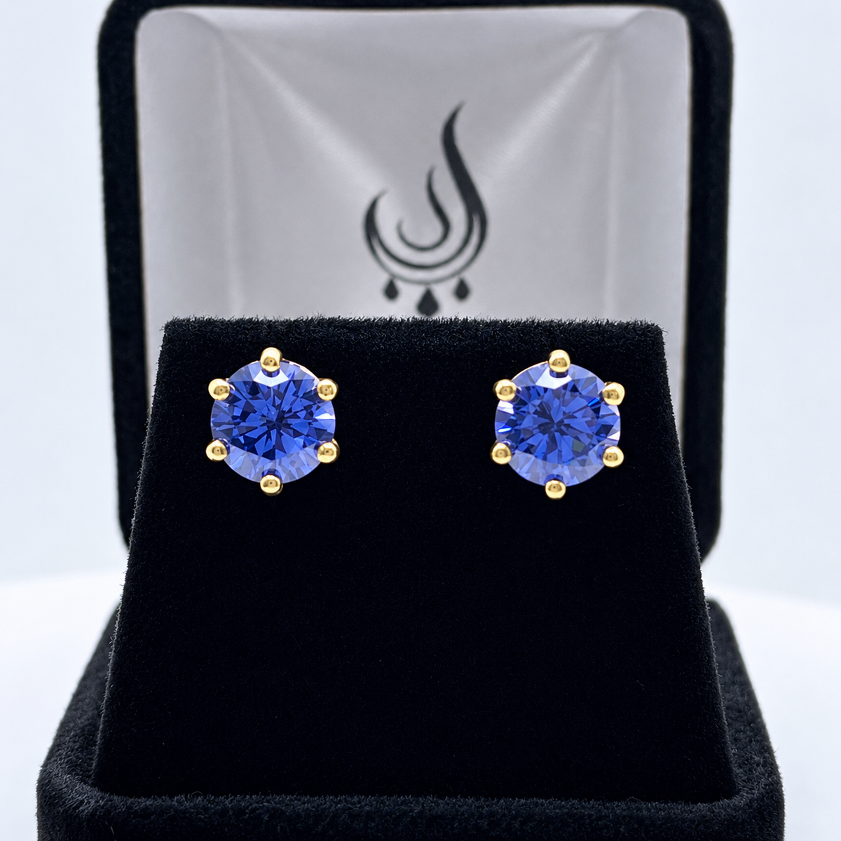 4ctw Round Tanzanite Six-Prong Stud Earrings