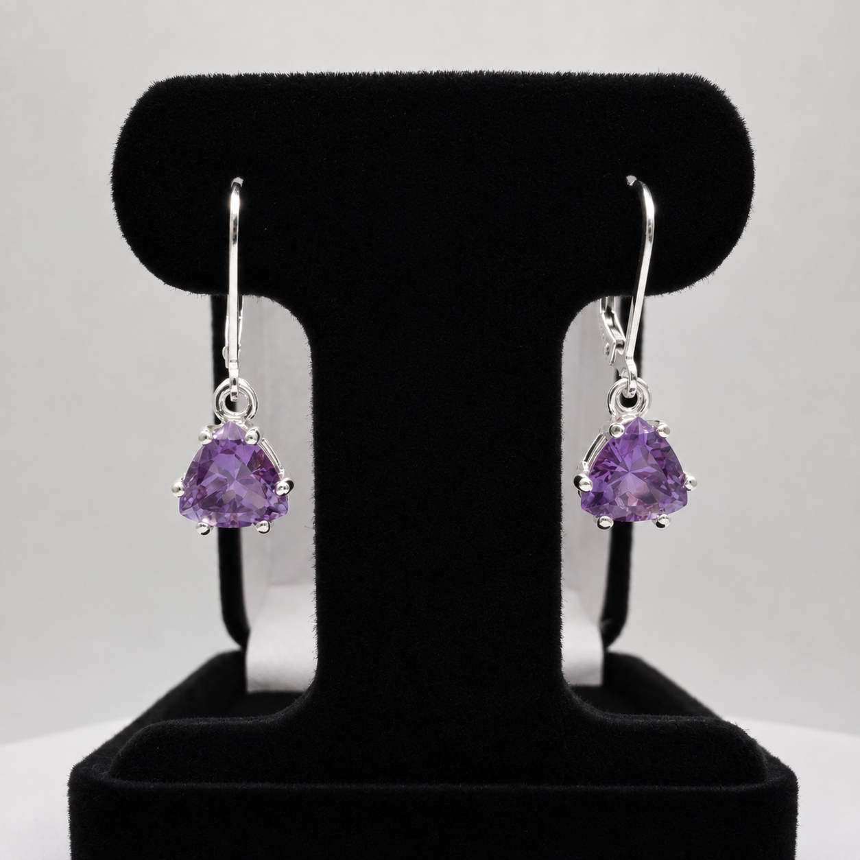 4 CTW Trillion Cut Sapphire Alexandrite Earrings