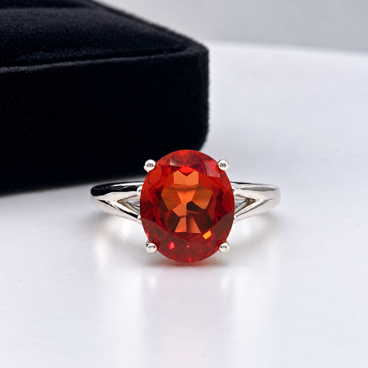 5ct Orange Padparadscha Sapphire Solitaire Ring
