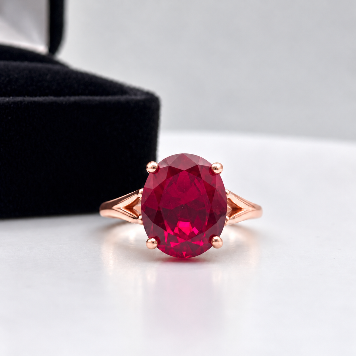 5ct Oval Ruby Solitaire Ring