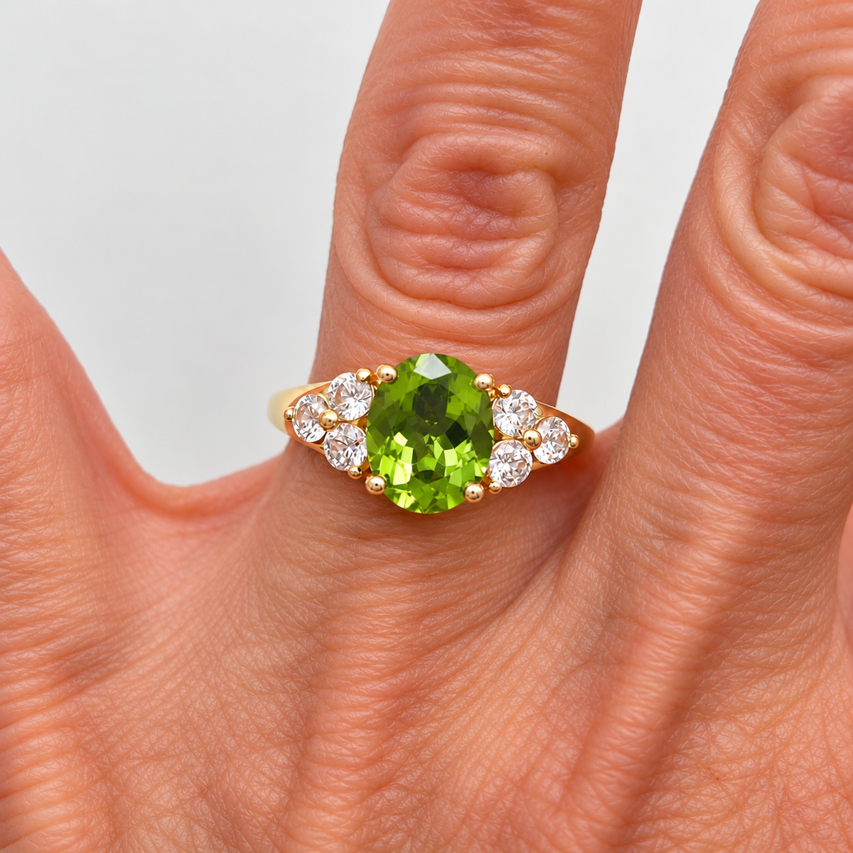 2.84ctw Oval Arizona Peridot & Diamond Ring