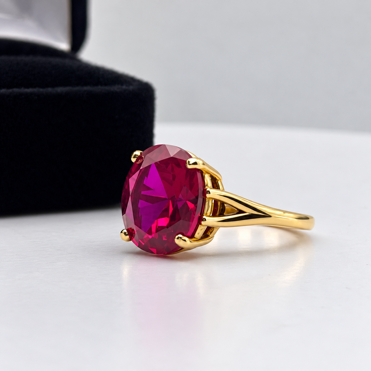 5ct Oval Ruby Solitaire Ring