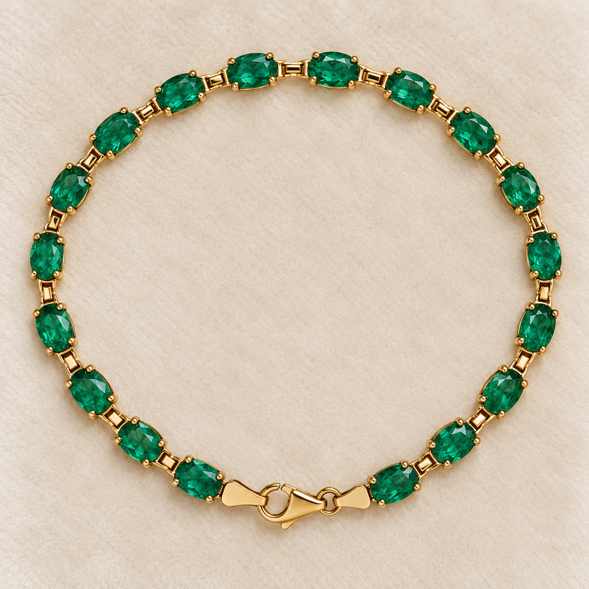 7ctw Oval Cut Emerald Tennis Bracelet