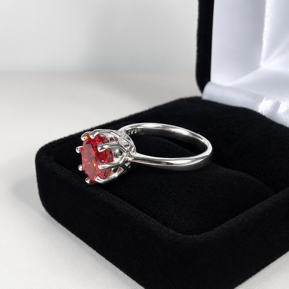 3ct Oval Cut Padparadscha Sapphire Solitaire Ring