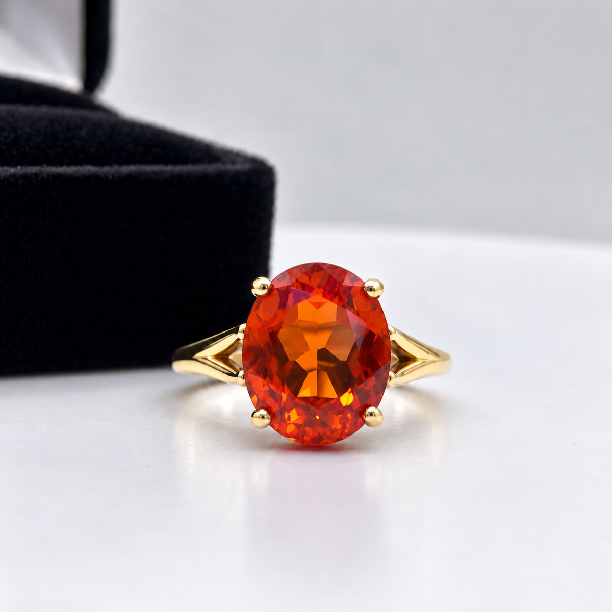 5ct Orange Padparadscha Sapphire Solitaire Ring