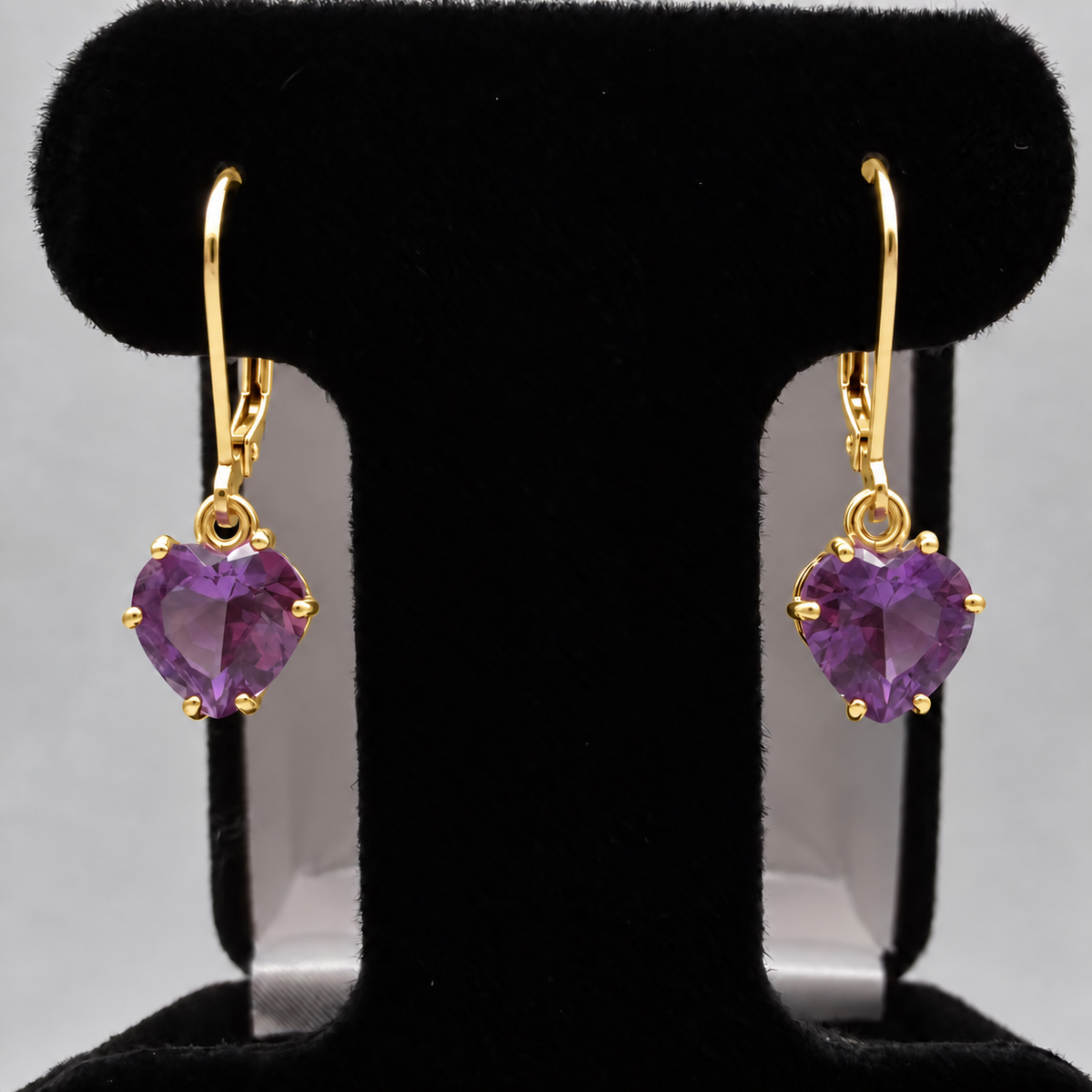 4ctw Heart Cut Color Change Alexandrite Sapphire Earrings