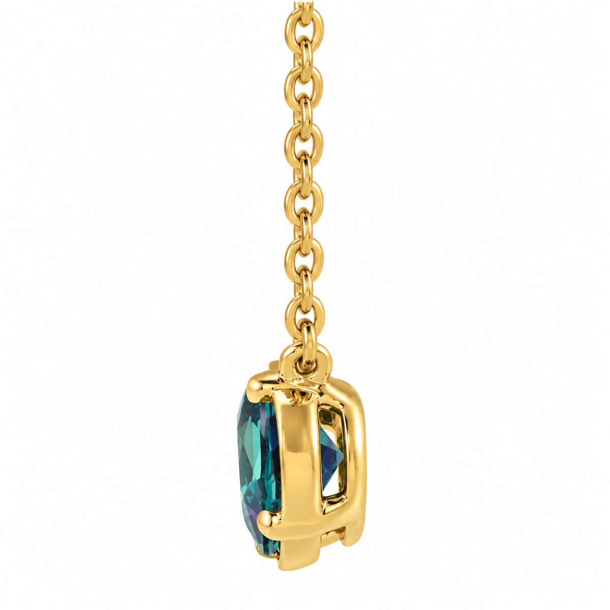 1.5ct Oval Color Change Alexandrite East-West Necklace