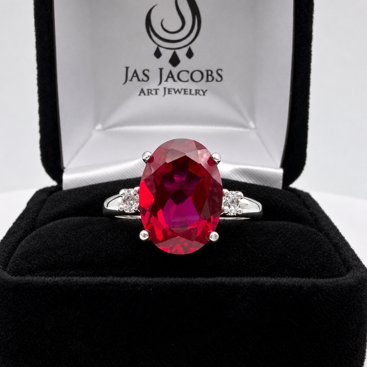 7.2ctw Oval Ruby & Diamond Statement Ring