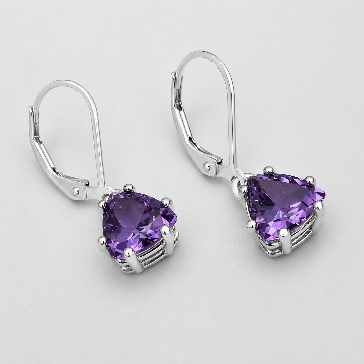 4 CTW Trillion Cut Sapphire Alexandrite Earrings