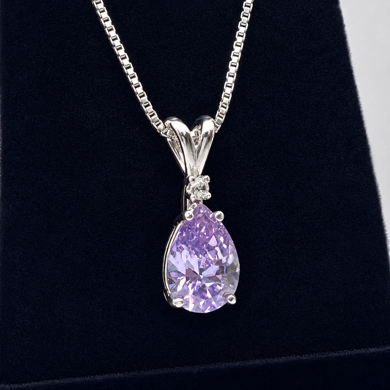 11ctw Pear Cut Lavender Cubic Zirconia Jewelry Set | White Sapphire Accents