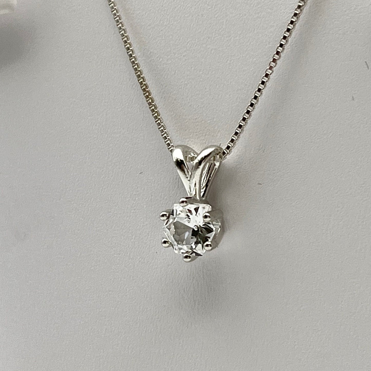 BEAUTIFUL 1ct Hexagon Cut White Sapphire Necklace Sterling Silver Solitaire Pendant Necklace Fine Jewelry Gifts Jewelry Holiday Gift Bridal