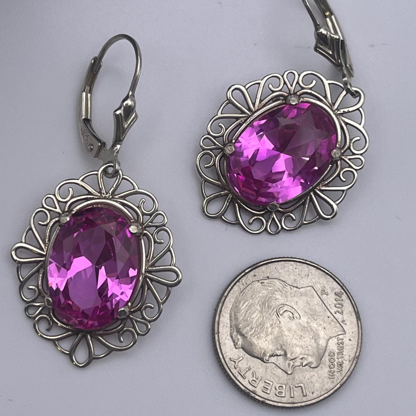 Gorgeous 12ctw Oval Cut Pink Sapphire Earrings