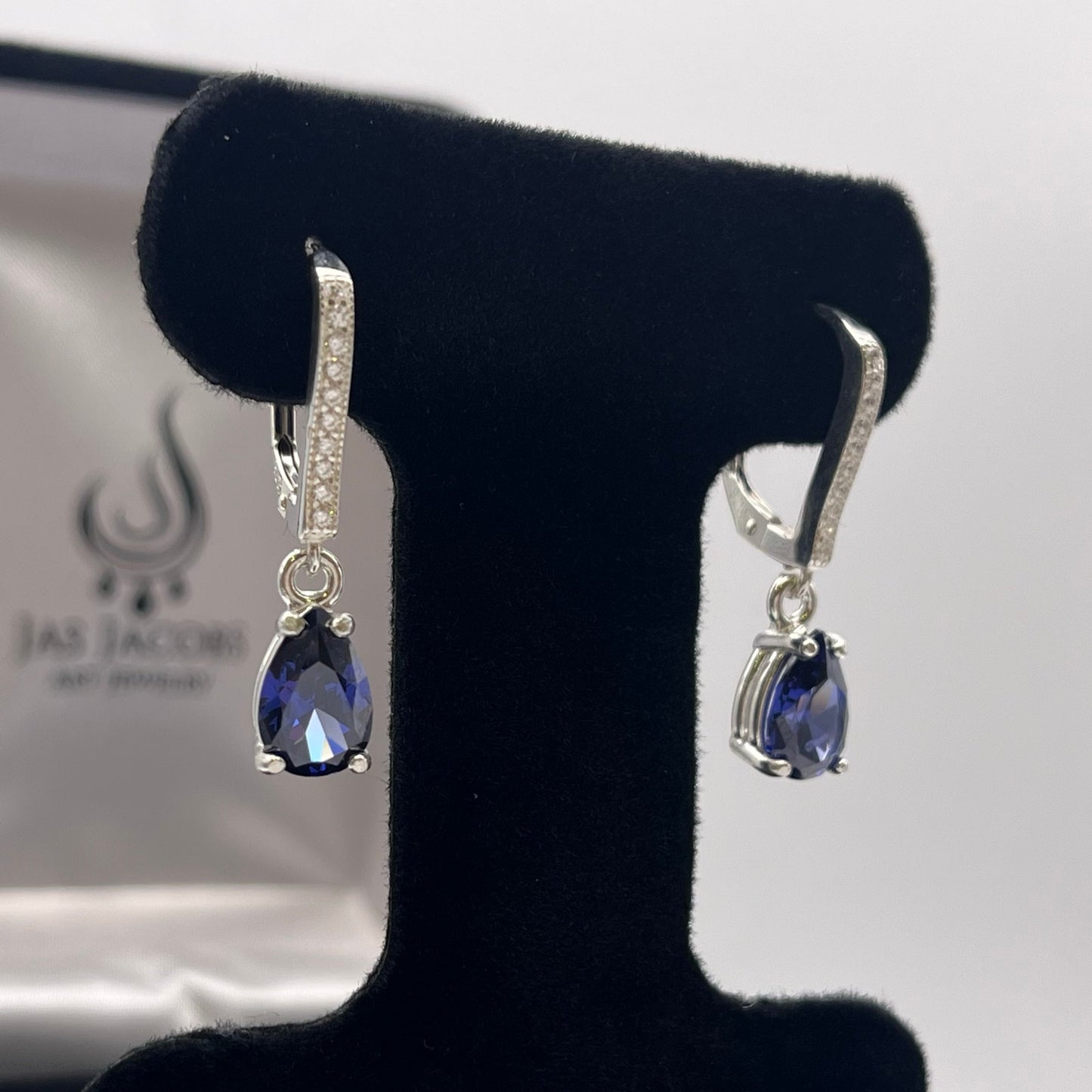 Beautiful Pear Cut Tanzanite Earrings in Sterling Silver