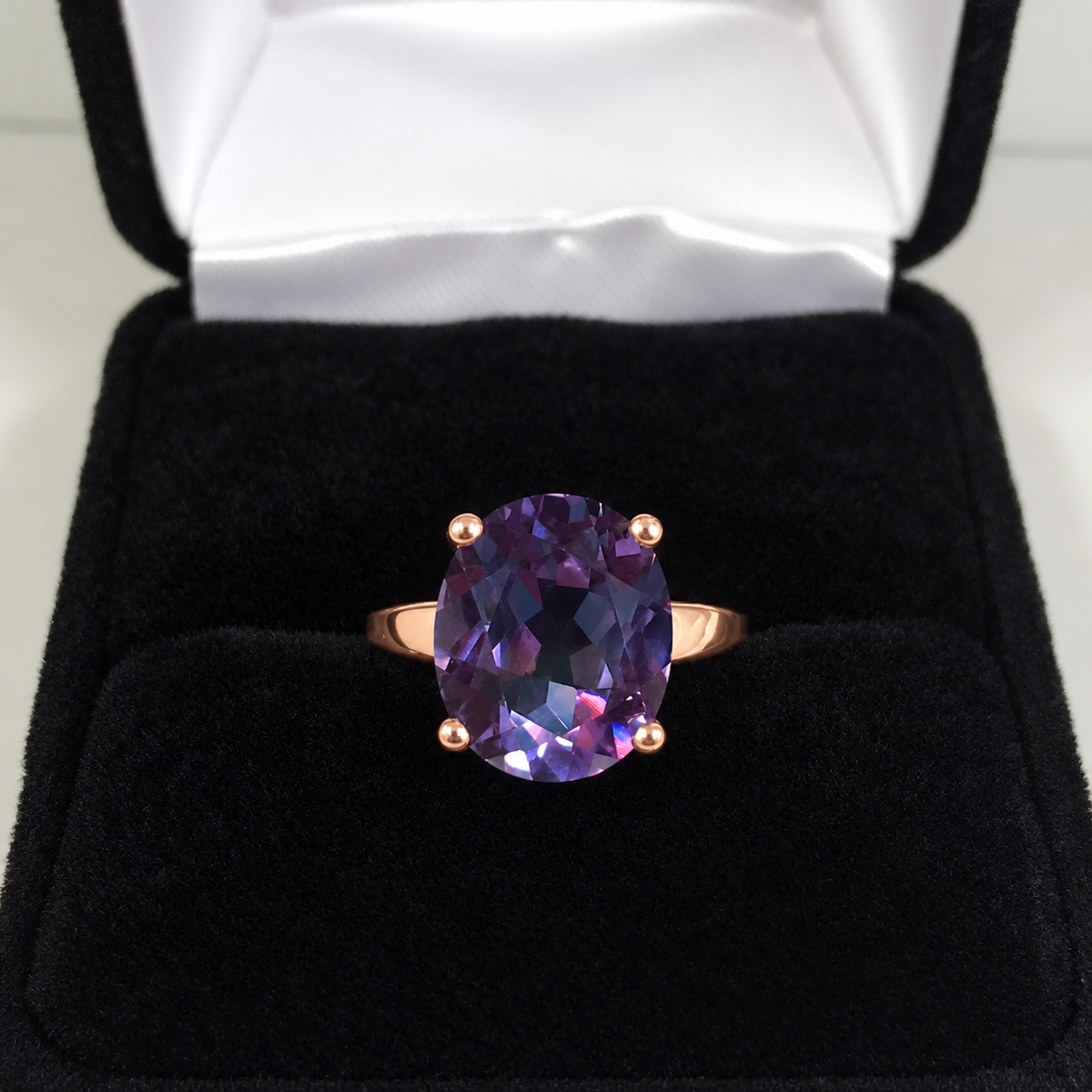 5ct Oval Color Change Alexandrite Sapphire Solitaire Ring