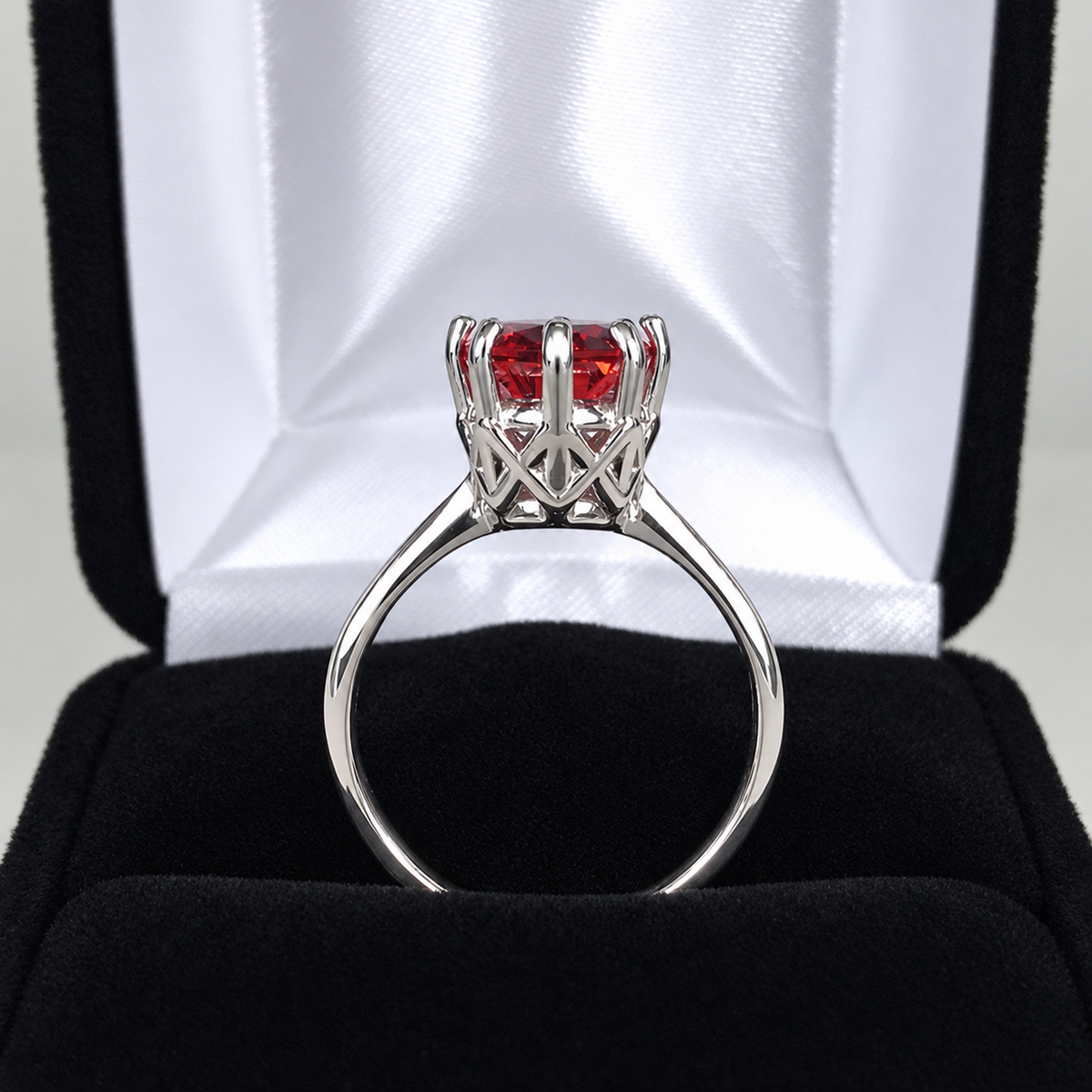 3ct Oval Cut Padparadscha Sapphire Solitaire Ring