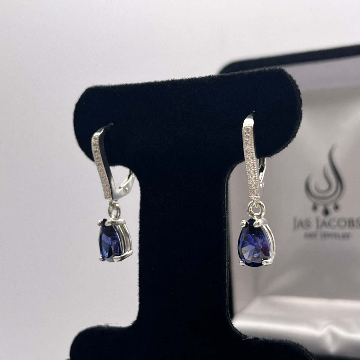 Beautiful Pear Cut Tanzanite Earrings in Sterling Silver