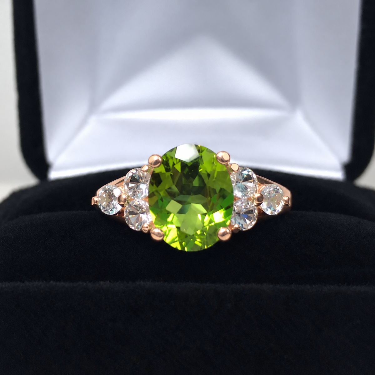 2.84ctw Oval Arizona Peridot & Diamond Ring