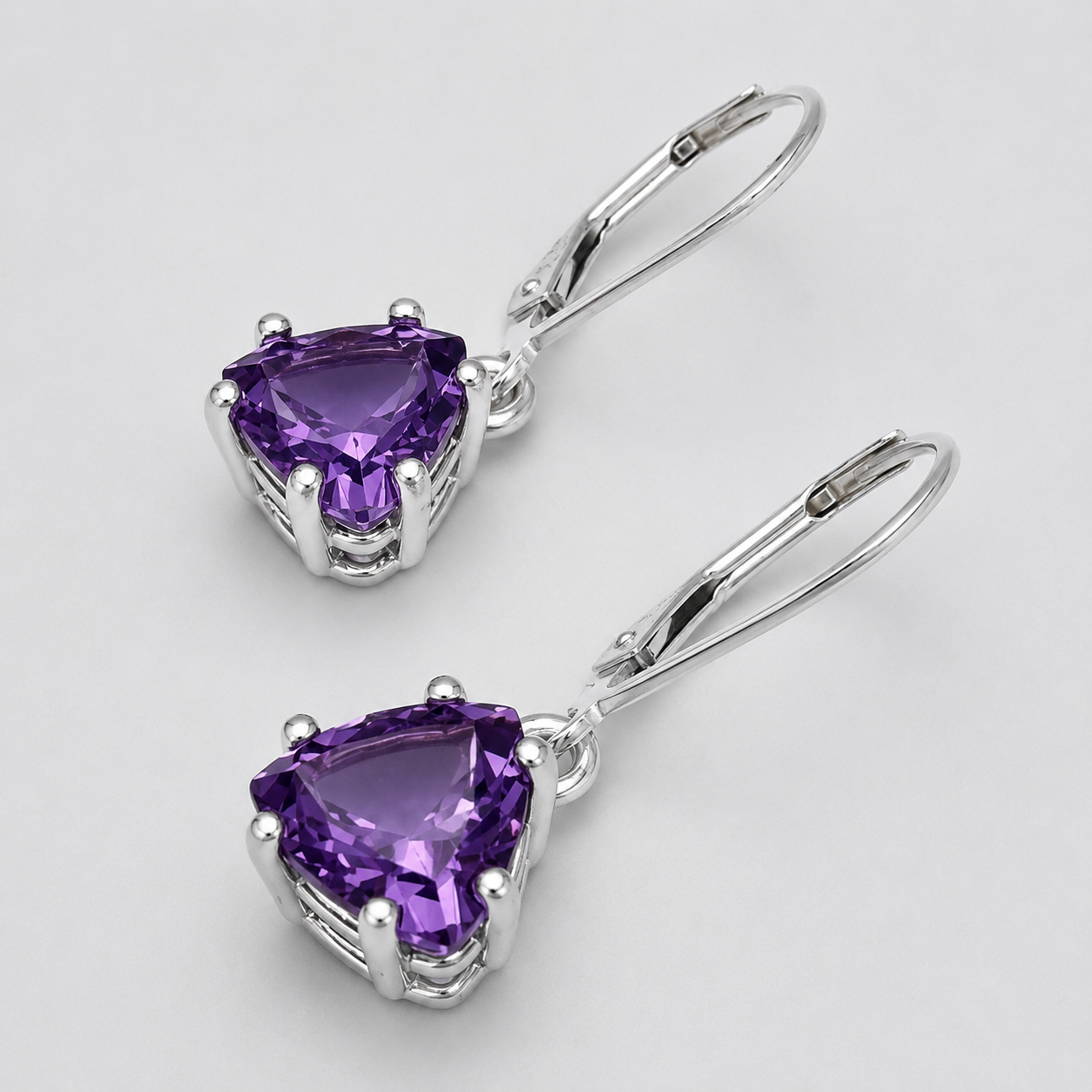 4 CTW Trillion Cut Sapphire Alexandrite Earrings