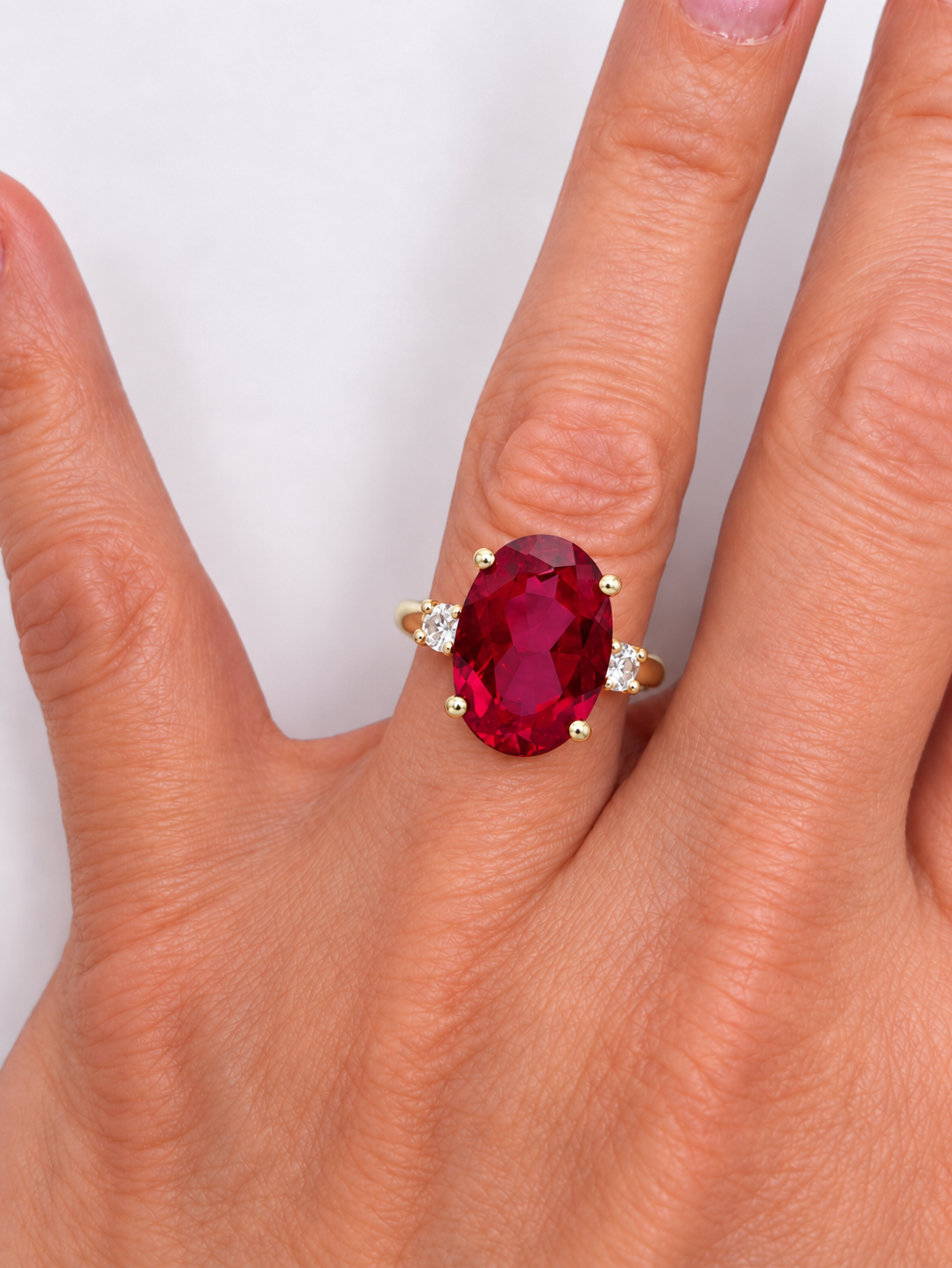 7.2ctw Oval Ruby & Diamond Statement Ring
