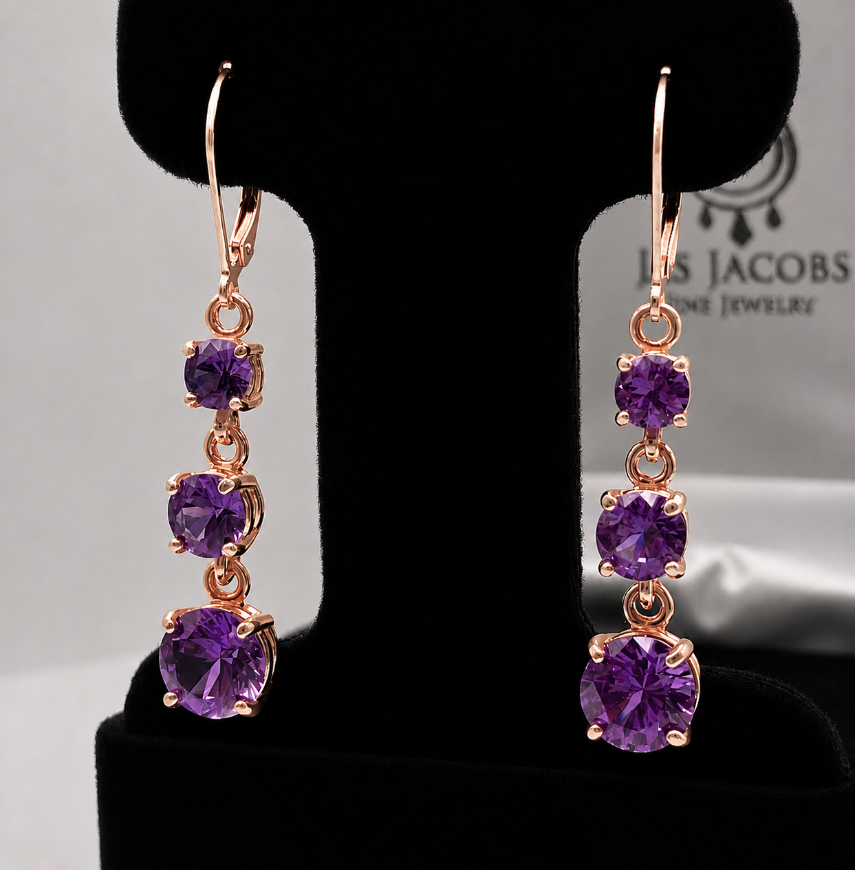 5ctw Color Change Alexandrite Sapphire Earrings | Round Multi Stone Dangle Earrings