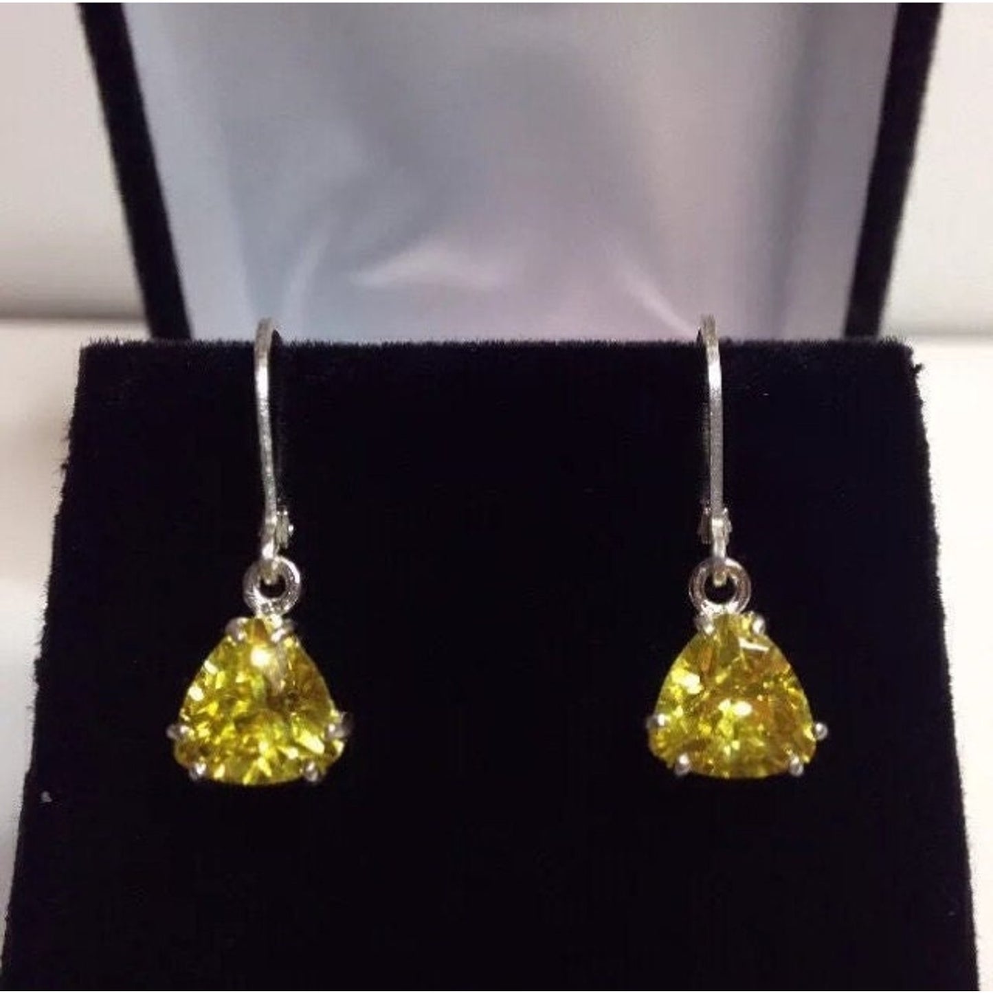 Beautiful 3.6ctw Trillion Cut Citrine Quartz in Sterling Silver Citrine Earrings