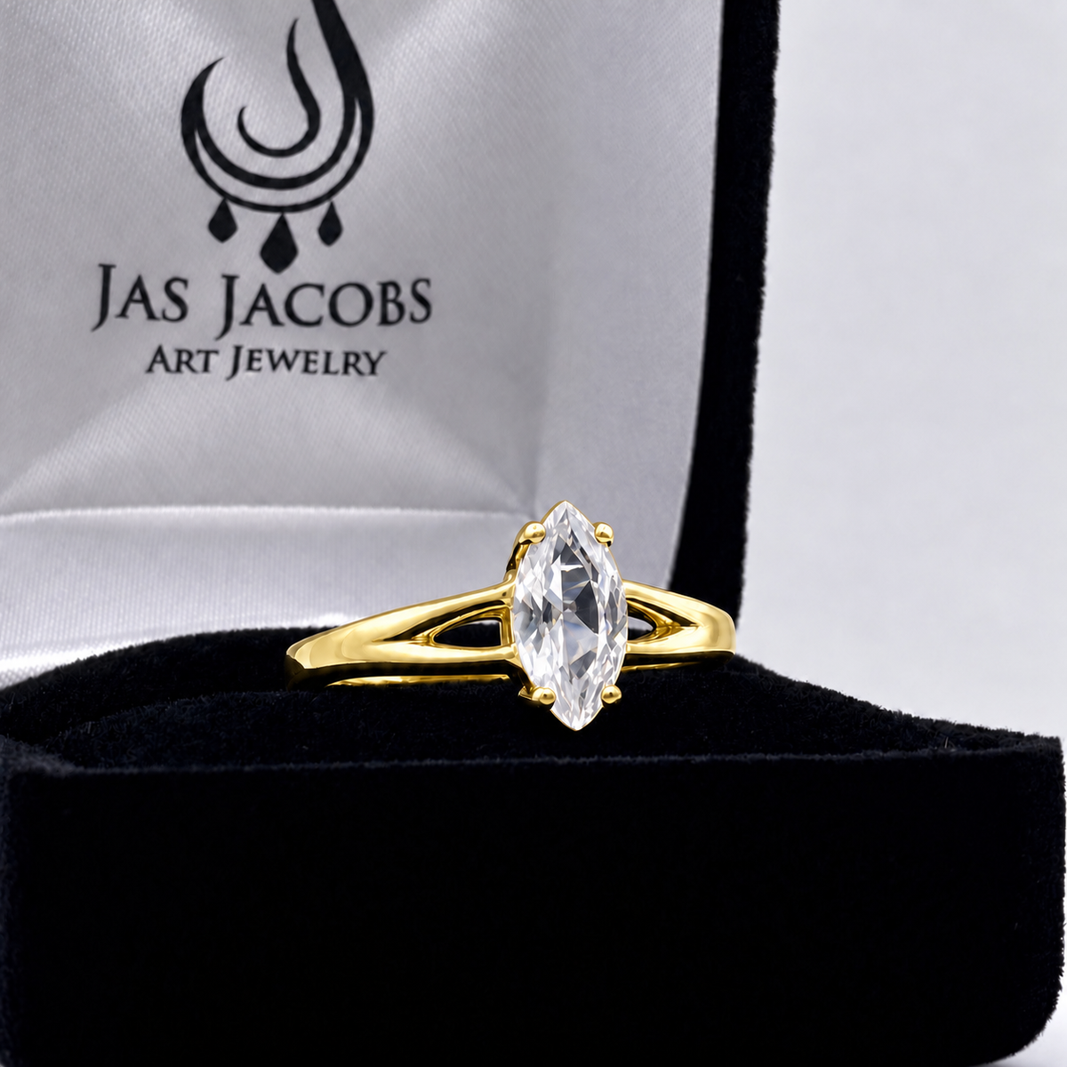 1.25ct Marquise White Sapphire Engagement Ring