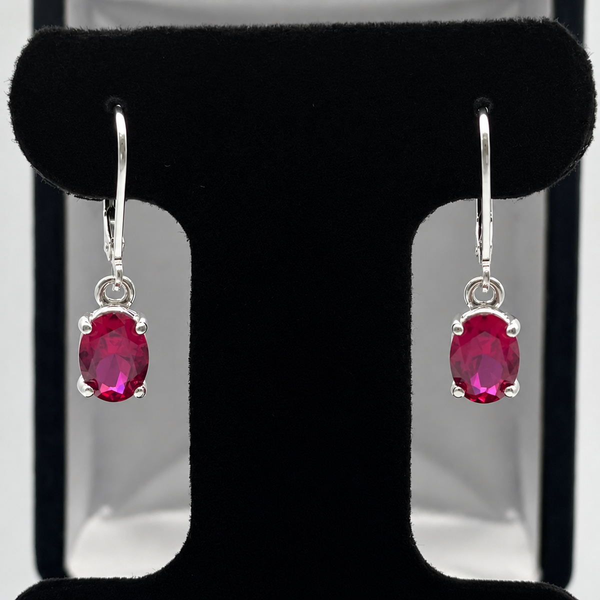 3ctw Oval Cut Ruby Leverback Earrings