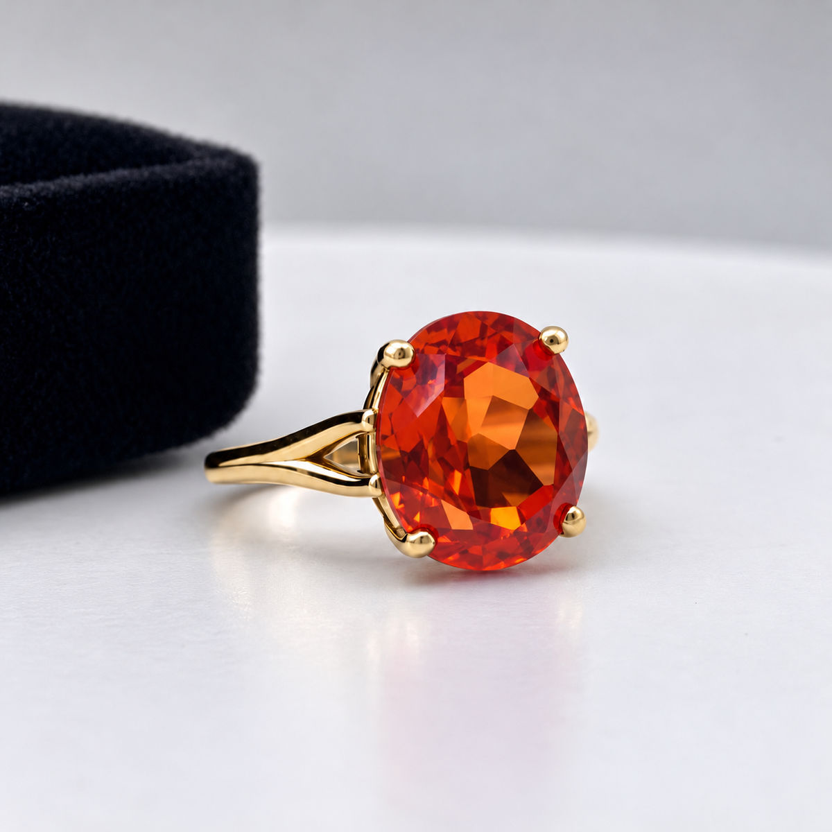 5ct Orange Padparadscha Sapphire Solitaire Ring