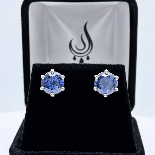 4ctw Round Tanzanite Six-Prong Stud Earrings
