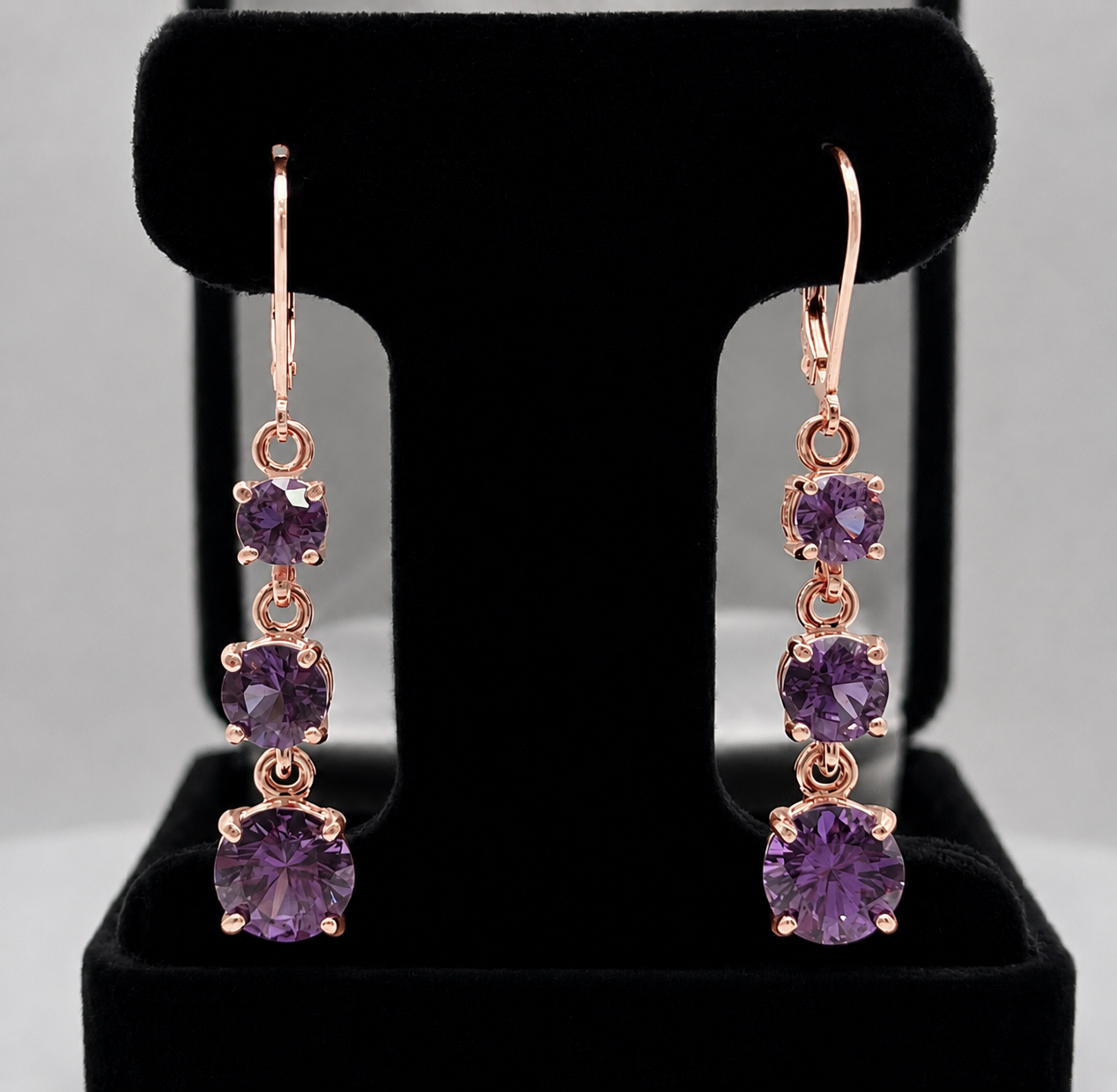 5ctw Color Change Alexandrite Sapphire Earrings | Round Multi Stone Dangle Earrings