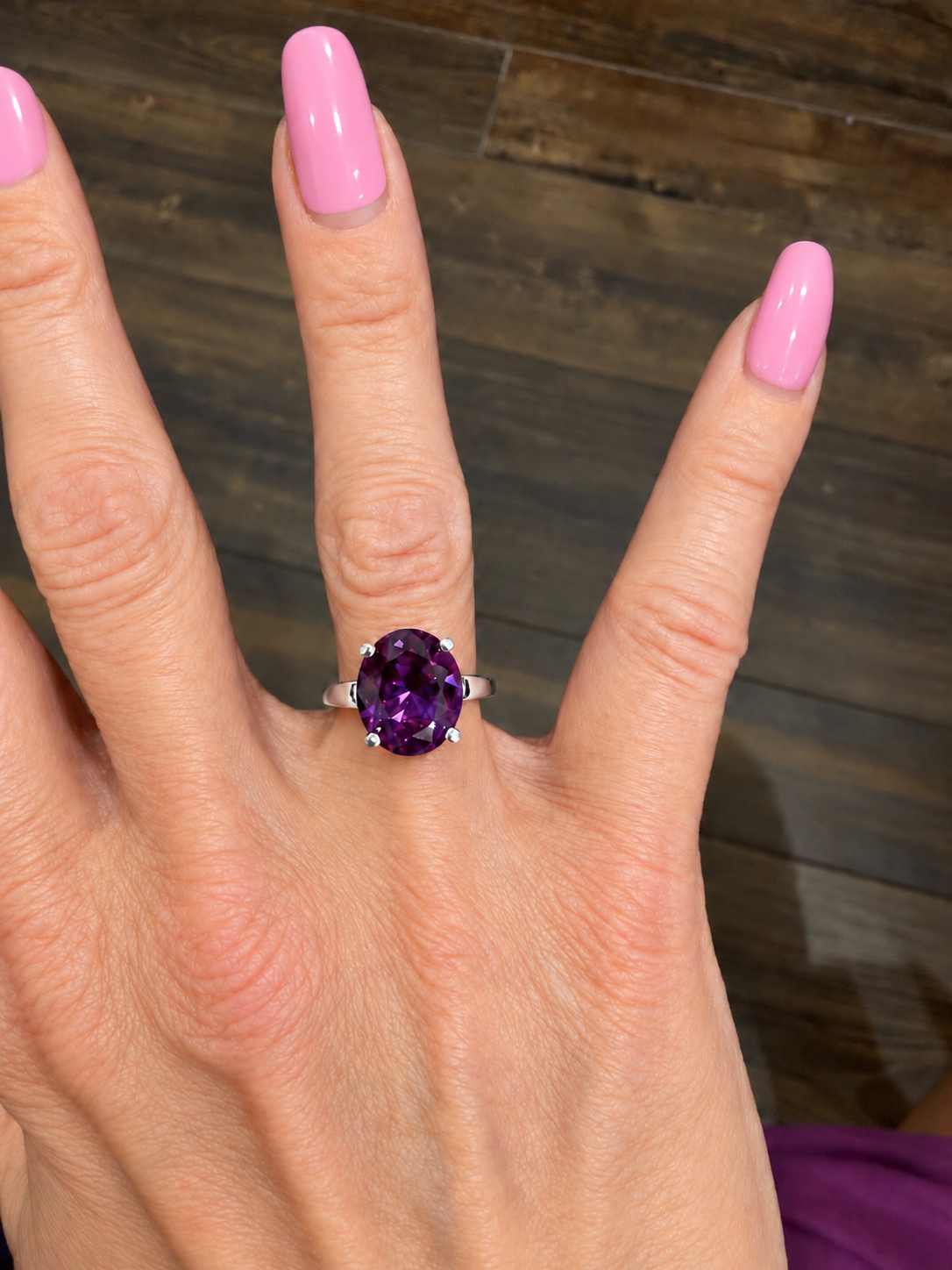 5ct Oval Color Change Alexandrite Sapphire Solitaire Ring