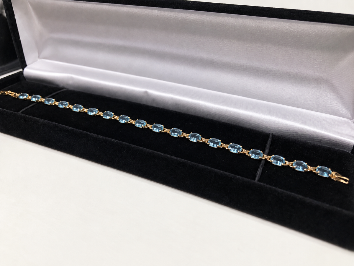 7ctw Oval Cut Sky Blue Topaz Tennis Bracelet