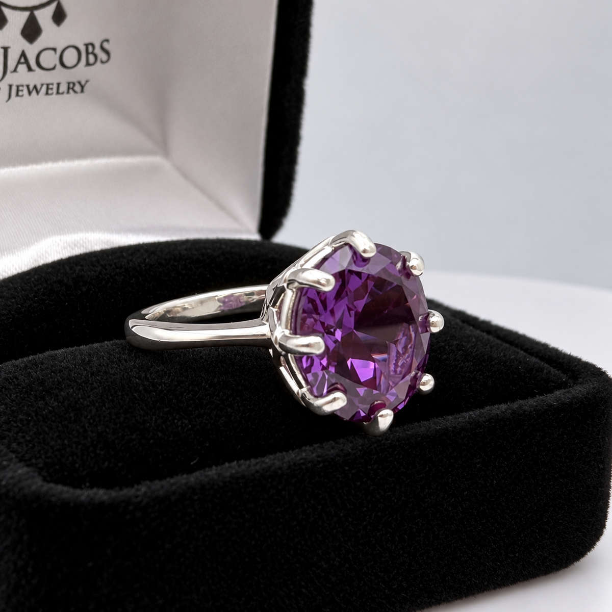 5ct Oval Alexandrite Sapphire Ring – Art Deco Inspired 8 Prong Setting
