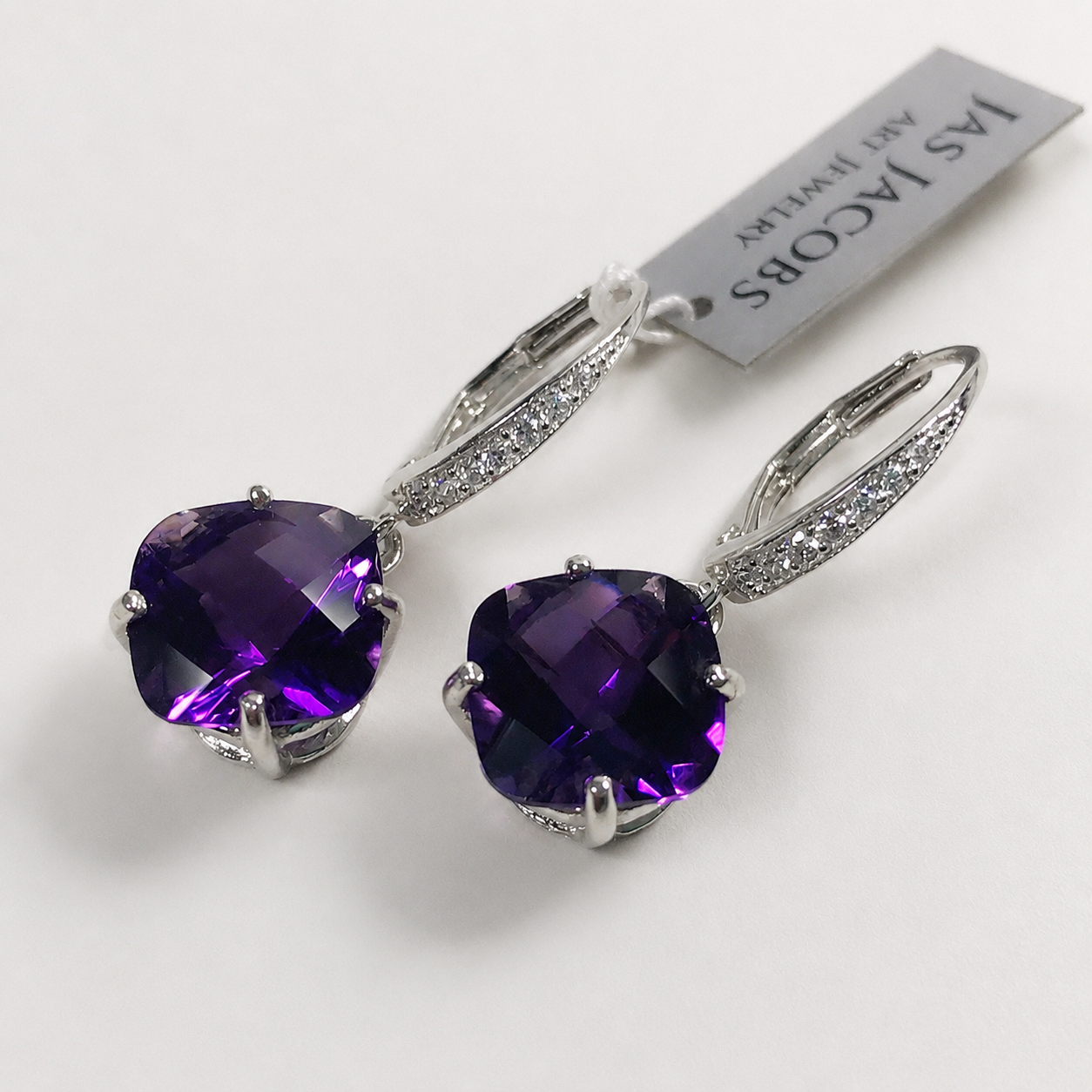 9ctw Cushion Cut Amethyst Earrings