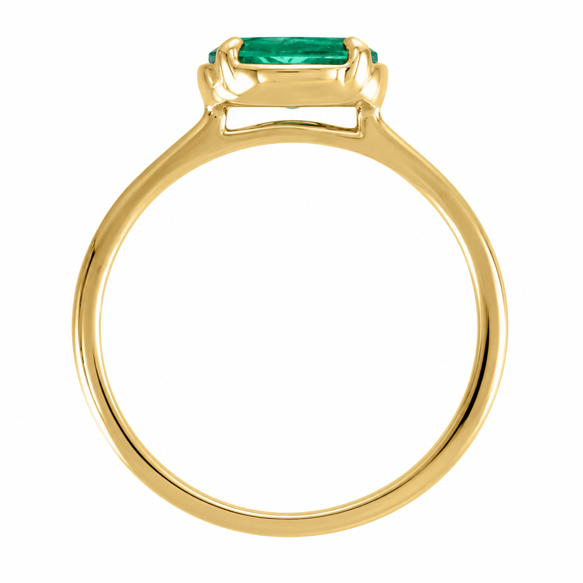 1.12ct Oval Lab Grown Emerald Solitaire Ring – Modern Minimalist