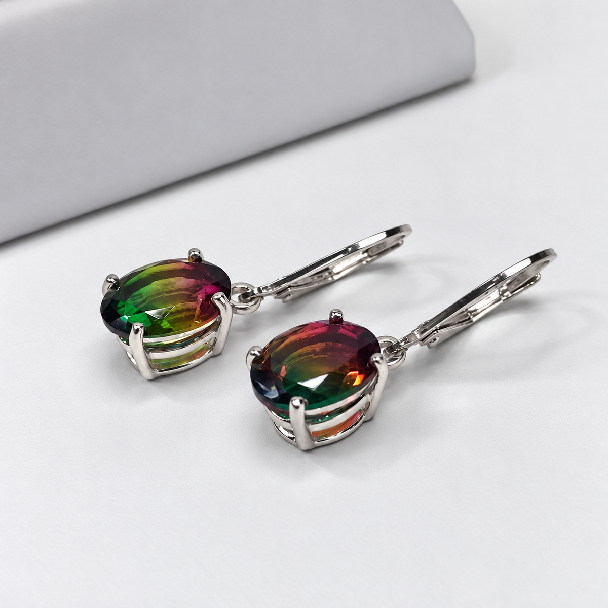 6ctw Watermelon Tourmaline-Look Quartz Doublet Earrings