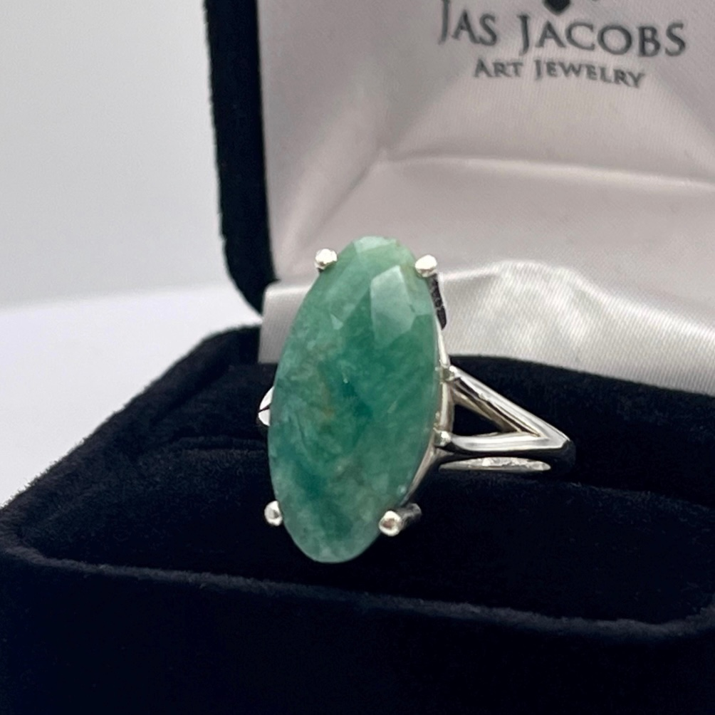 6ct Marquise Emerald Statement Ring