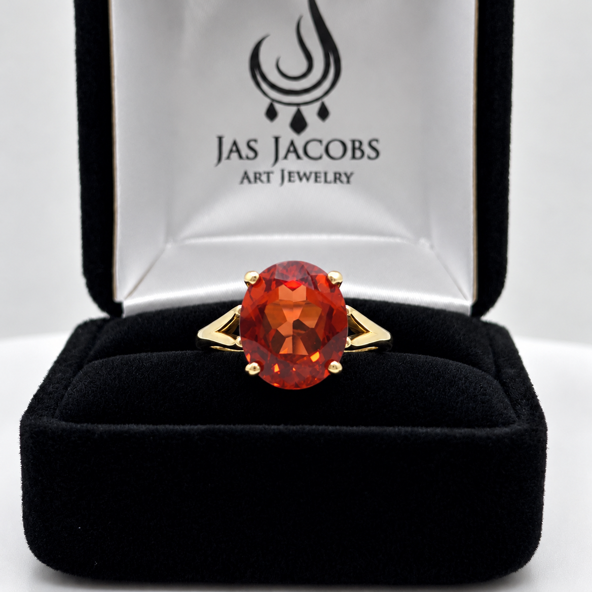 5ct Orange Padparadscha Sapphire Solitaire Ring