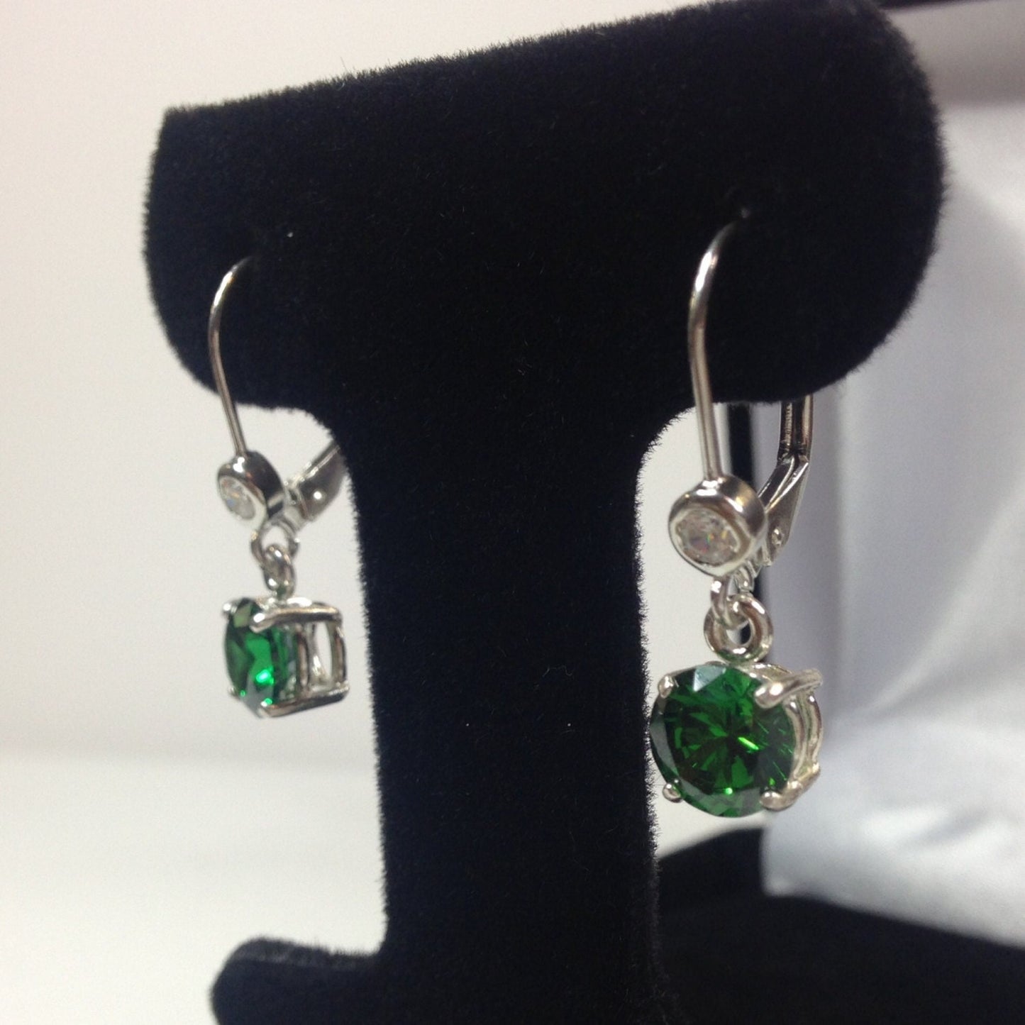 Beautiful 4ctw Emerald Earrings in Sterling Silver May Birthstone Earrings